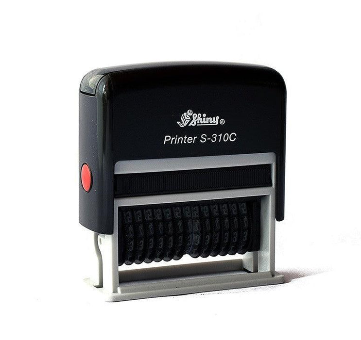 Shiny Self-Inking 14 Digits Numbering Stamp Printer S-310C, Black - Altimus
