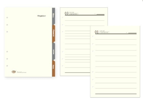 Undated Organizer Refill Ivory A5, 145X210MM, 480 Pages (FSORA5ER) - Altimus