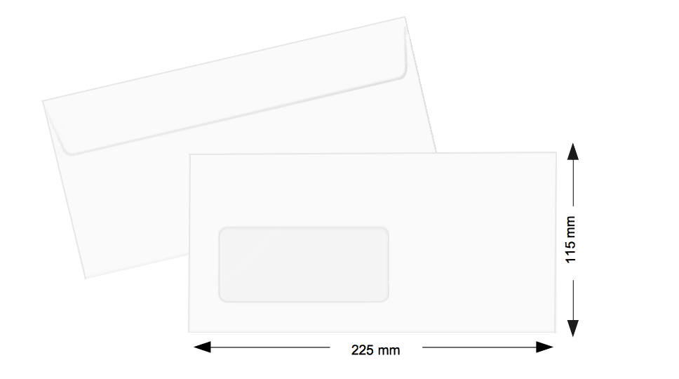 Hispapel White Envelope with Left Window 115 x 225mm, 90gsm 500pcs-box - Altimus