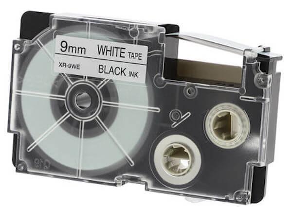 Casio XR-9WE1 Tape Cassette, 9mm X 8m, Black on White - Altimus